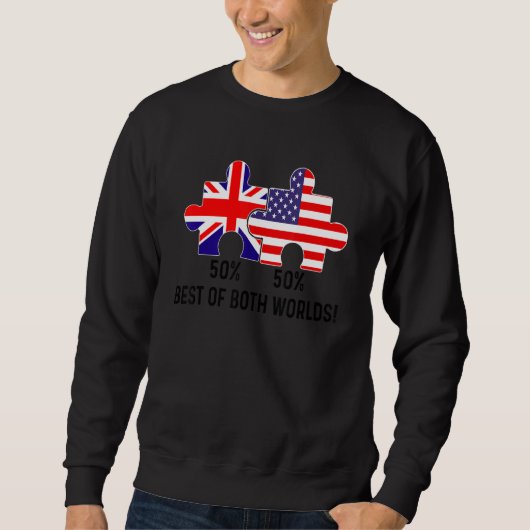 HalfAmerikaanse halve Britse vlag Verenigde Staten Trui (Voorkant)