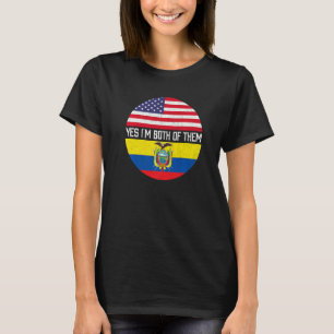 HalfAmerikaanse halve Ecuadoraanse vlagfamilie Her T-shirt