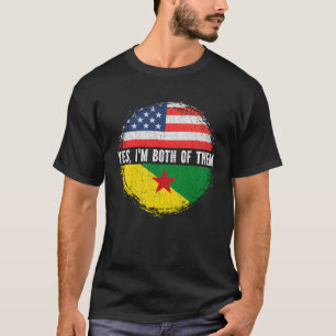 HalfAmerikaanse halve Franse Guianan USA vlag T-shirt