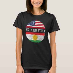 HalfAmerikaanse halve Koerdische Vlag Koerdistan H T-shirt
