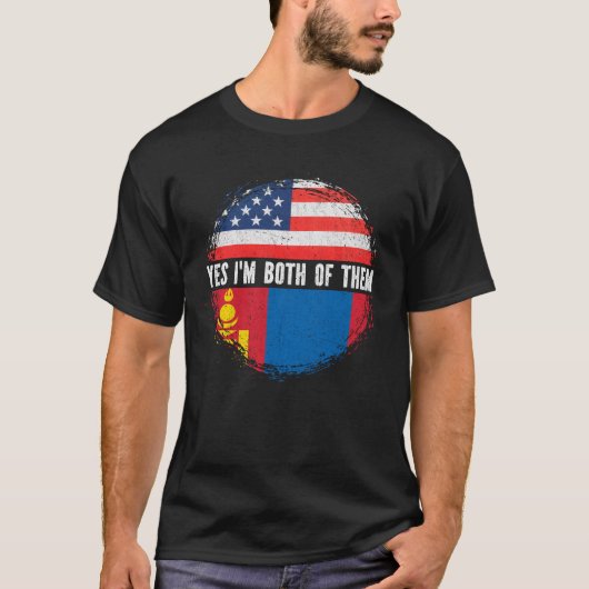 HalfAmerikaanse halve Mongoliaanse Amerikaanse vla T-shirt (Voorkant)