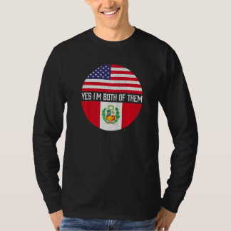 HalfAmerikaanse halve Peruaanse Amerikaanse vlag H T-shirt