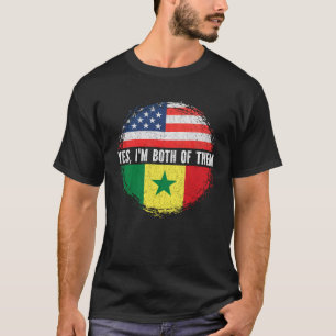 HalfAmerikaanse halve Senegalese Vlag Senegal T-shirt
