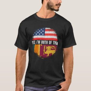 HalfAmerikaanse halve Sri Lanka VS-vlag Sri Lanka T-shirt