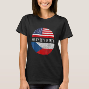 HalfAmerikaanse halve Tsjechische vlag Tsjechië H T-shirt