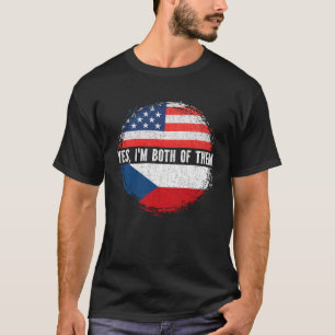 HalfAmerikaanse halve Tsjechische vlag Tsjechië T-shirt