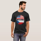 HalfAmerikaanse halve Tsjechische vlag Tsjechië T-shirt (Voorkant volledig)