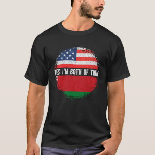 HalfAmerikaanse halve Wit-Russische vlag Wit-Rusla T-shirt