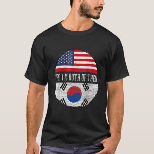HalfAmerikaanse halve Zuid-Koreaanse vlag Zuid-Kor T-shirt