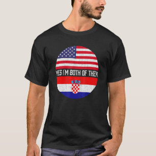 HalfAmerikaanse Kroatische Amerikaanse vlag Herita T-shirt