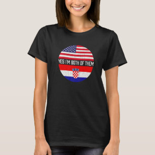HalfAmerikaanse Kroatische Amerikaanse vlag Herita T-shirt