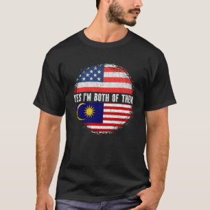 HalfAmerikaanse Maleisische vlag Maleisië T-shirt