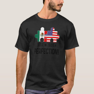 HalfAmerikaanse Mexicaanse vlag, gecombineerde kaa T-shirt
