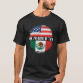 HalfAmerikaanse Mexicaanse vlag Mexico T-shirt (Voorkant)
