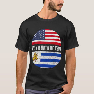 HalfAmerikaanse Uruguayaanse vlag Uruguay Heri T-shirt