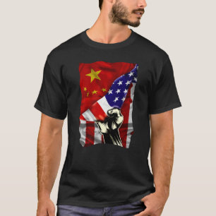 HalfAmerikaanse vlag Chinese ROOTS Vlag China DN T-shirt