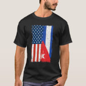 HalfAmerikaanse vlag Cuba Roots T-shirt (Voorkant)