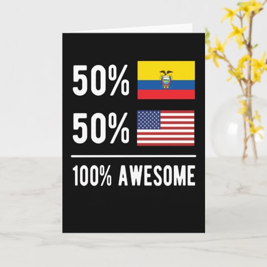 HalfAmerikaanse vlag Ecuador Verenigde Staten Kaart (Gele Bloem)