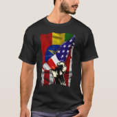 HalfAmerikaanse vlag Ethiopische ROOTS Vlag Ethiop T-shirt (Voorkant)