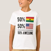 HalfAmerikaanse vlag Ghana Verenigde Staten vlag T-shirt (Voorkant)