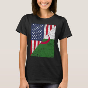 HalfAmerikaanse vlag halve Albanië vlag Amerikaans T-shirt