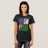 HalfAmerikaanse vlag halve Albanië vlag Amerikaans T-shirt (Voorkant volledig)