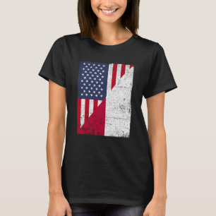 HalfAmerikaanse vlag halve Indonesië vlag Amerikaa T-shirt
