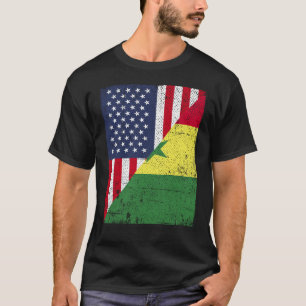 HalfAmerikaanse vlag halve Senegal vlag Amerikaans T-shirt