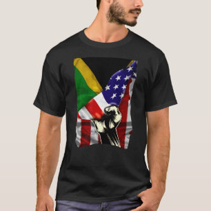 HalfAmerikaanse vlag Jamaican ROOTS USA Flag Jamai T-shirt