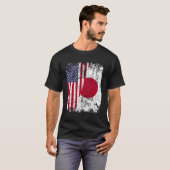 HalfAmerikaanse vlag Japan T-shirt (Voorkant volledig)