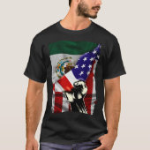 HalfAmerikaanse vlag Mexicaanse ROOTS Vlag Mexico  T-shirt (Voorkant)
