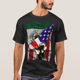 HalfAmerikaanse vlag Mexicaanse ROOTS Vlag Mexico  T-shirt
