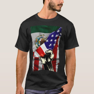HalfAmerikaanse vlag Mexicaanse ROOTS Vlag Mexico  T-shirt