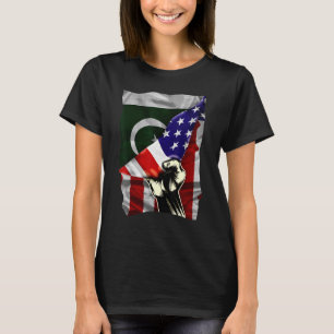 HalfAmerikaanse vlag Pakistani ROOTS USA Flag Paki T-shirt