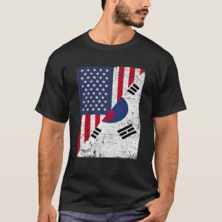HalfAmerikaanse vlag Zuid-Korea Zuid-Korea vlag Zu T-shirt