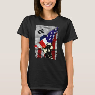 HalfAmerikaanse vlagKoreaanse ROOTS Vlag Zuid-Kor T-shirt