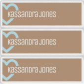 Halfblauwe hartvorm  bruin label (Voorkant)