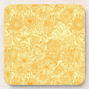 Halfbloem in warme kleuren bier onderzetter