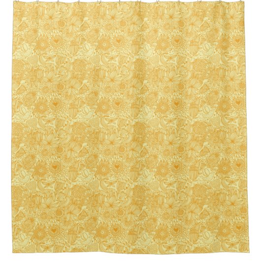 Halfbloem in warme kleuren douchegordijn (Voorkant)