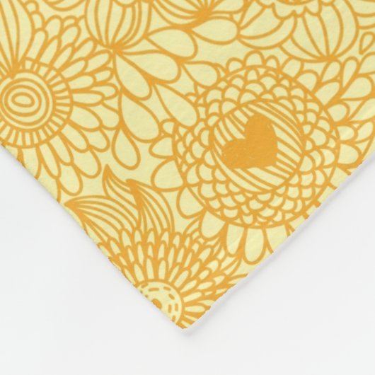 Halfbloem in warme kleuren fleece deken (Hoek)