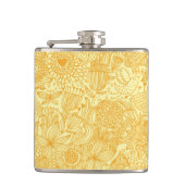 Halfbloem in warme kleuren heupfles (Voorkant)