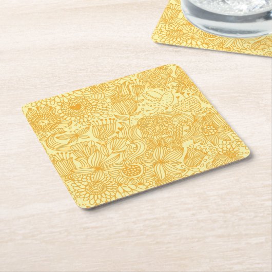 Halfbloem in warme kleuren kartonnen onderzetters (Schuin)