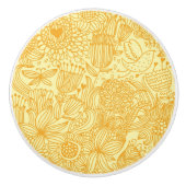 Halfbloem in warme kleuren keramische knop (Voorkant)