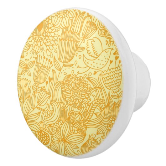 Halfbloem in warme kleuren keramische knop (Rechts)