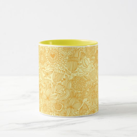 Halfbloem in warme kleuren mok (Midden)