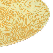 Halfbloem in warme kleuren snijplank (Hoek)