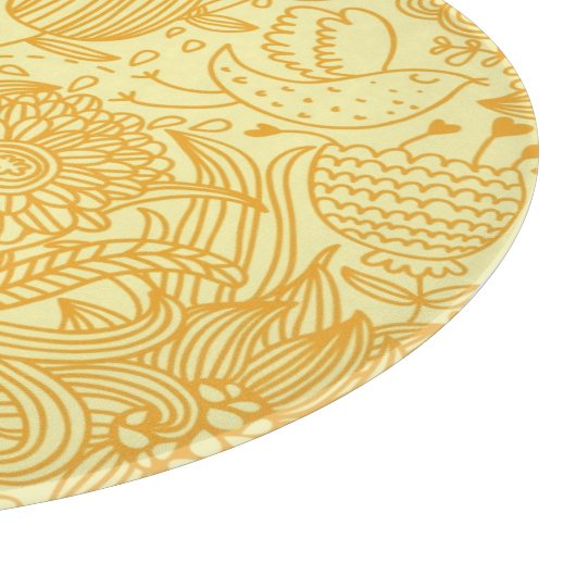 Halfbloem in warme kleuren snijplank (Hoek)