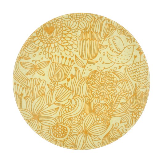 Halfbloem in warme kleuren snijplank (Voorkant)