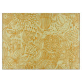 Halfbloem in warme kleuren snijplank (Voorkant)