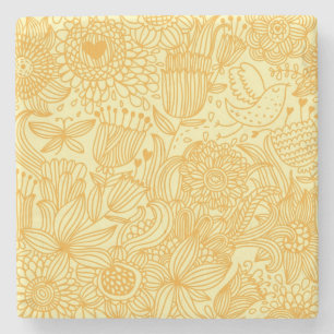 Halfbloem in warme kleuren stenen onderzetter